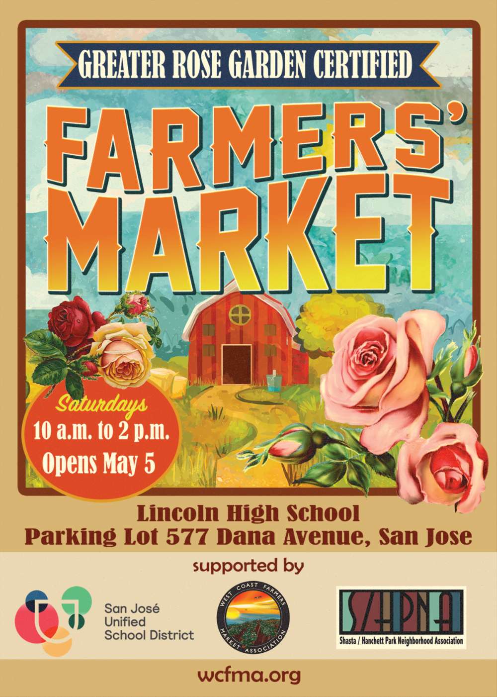 A new Farmers' Market comes to Midtown!  Every Saturday starting on May 5th you can get the freshest fruits and veggies right here in the Rose Garden.   - 